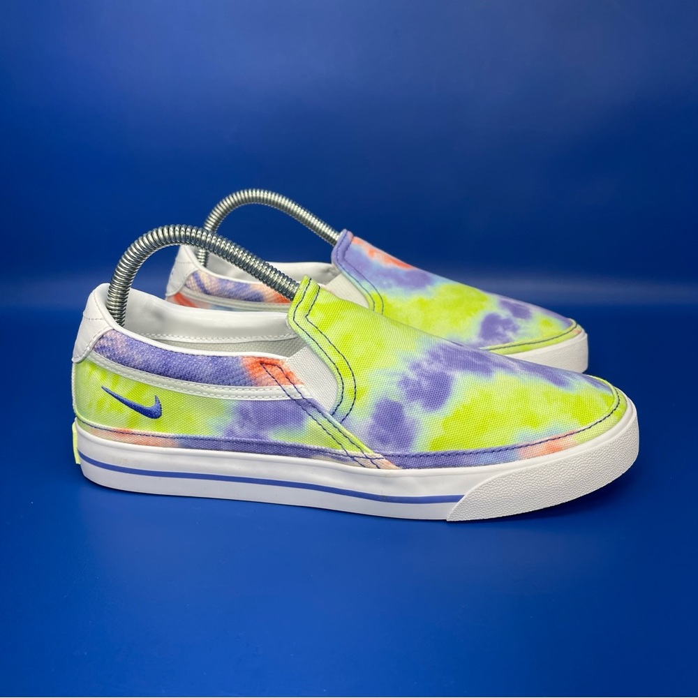 NEW Nike Court Legacy Slip On Shoes White Sapphire Tie Dye